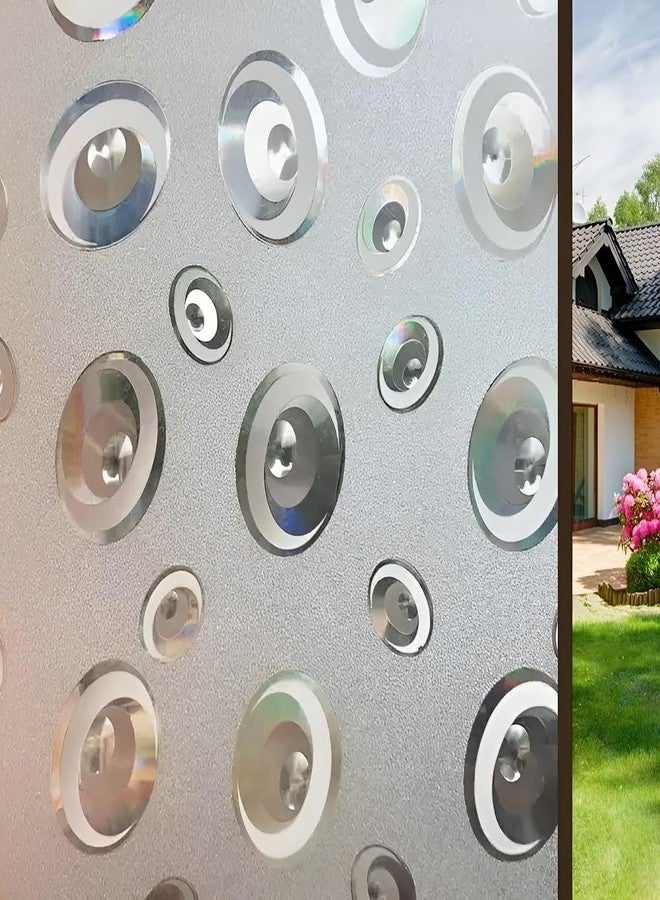 PRIVAC Premium Vinyl Stained Frosted Window Glass Sticker (24x36 Inch) - Self-Adhesive Tint Cling Wallpaper Film Opaque Sheet for Window Glass Privacy Cover, Door, Office, Home.| Anti-UV. 3D Circles - Image 1